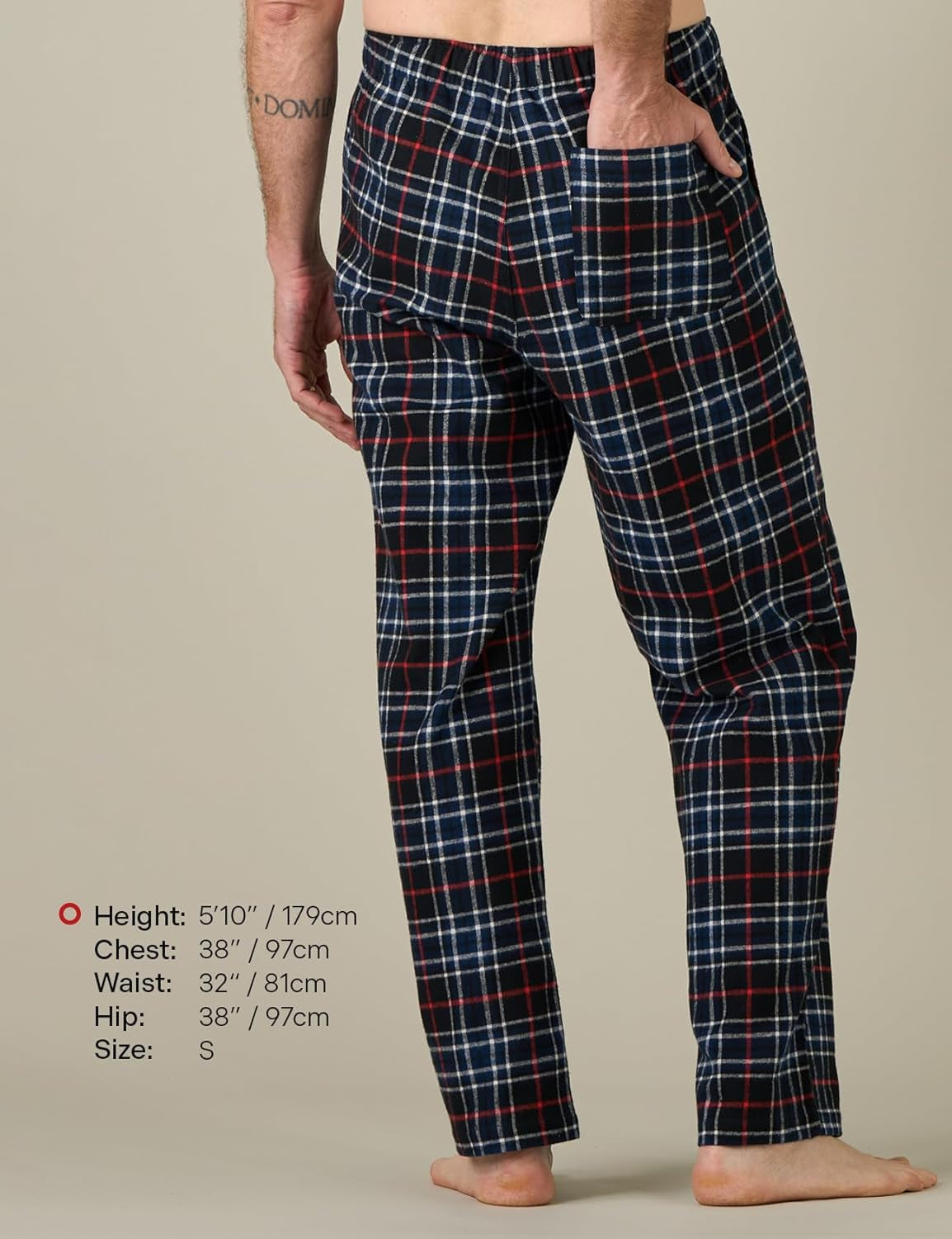 Men'S Pajama Pants Cotton Flannel Plaid Lounge Fleece Warm Sleepwear Pants PJ Bottoms Drawstring and Pockets M39/M128