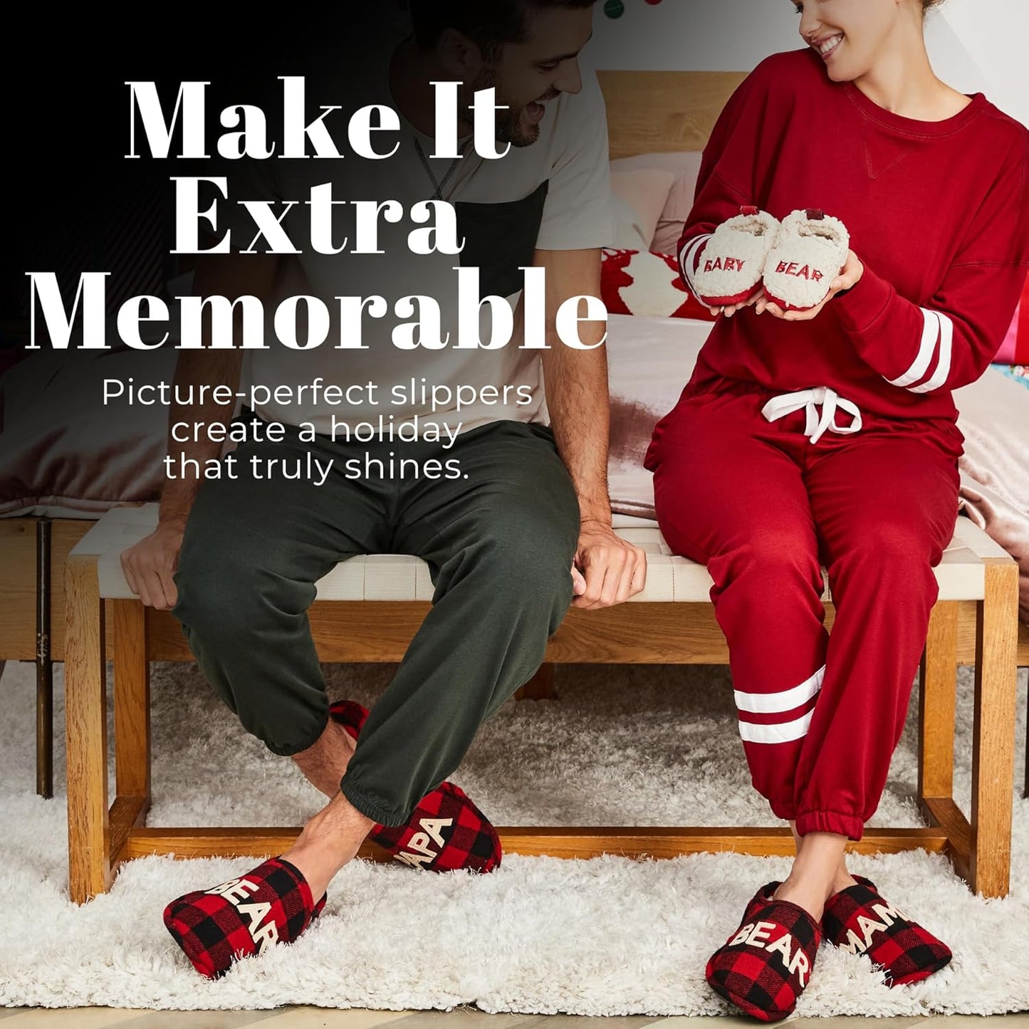 Men'S Christmas Gifts for Dad Father Grandpa Matching Family Pajama Papa Bear Slipper