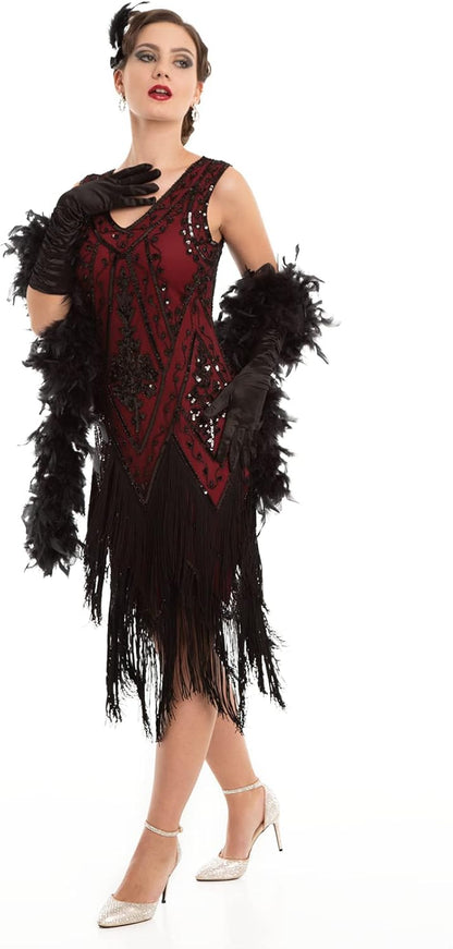 Women'S 1920S Flapper Dress Vintage Swing Fringed Gatsby Roaring 20S Dress