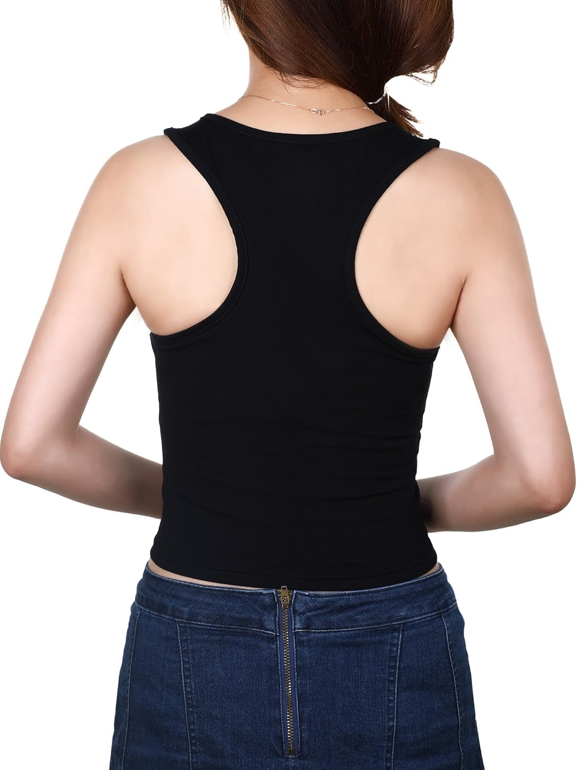 3 Pieces Crop Tops for Women, Workout Tops Basic Cropped Tank Tops Sleeveless Racerback Sports Gym Crop Tank for Teen Girls