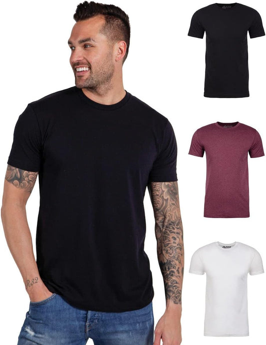 Mens T Shirt - Short Sleeve Crew Neck Soft Fitted Tees S - 4XL Fresh Classic Tshirts