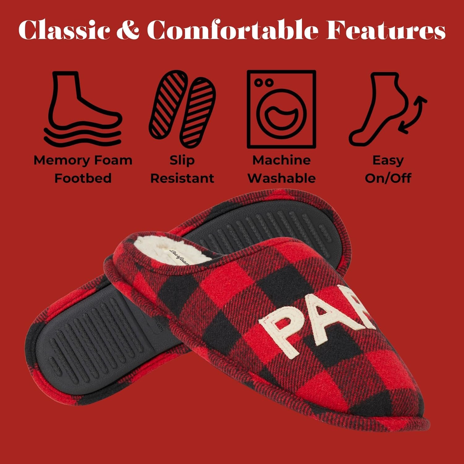 Men'S Christmas Gifts for Dad Father Grandpa Matching Family Pajama Papa Bear Slipper