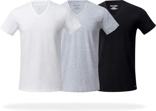 3-Pack Slim Fit V-Neck T-Shirts for Men - Super Soft Tagless V Neck T-Shirts for Men, Multipack Tees