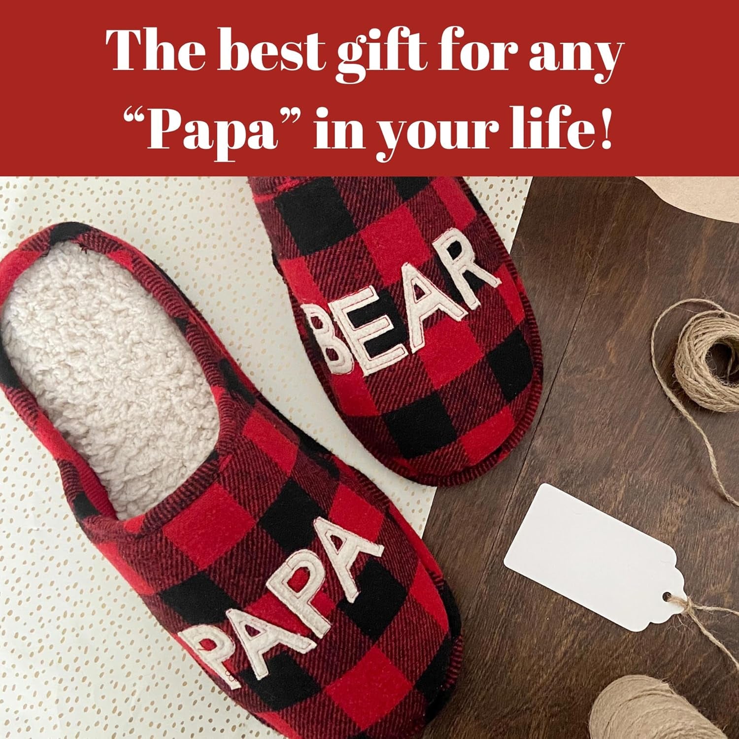 Men'S Christmas Gifts for Dad Father Grandpa Matching Family Pajama Papa Bear Slipper