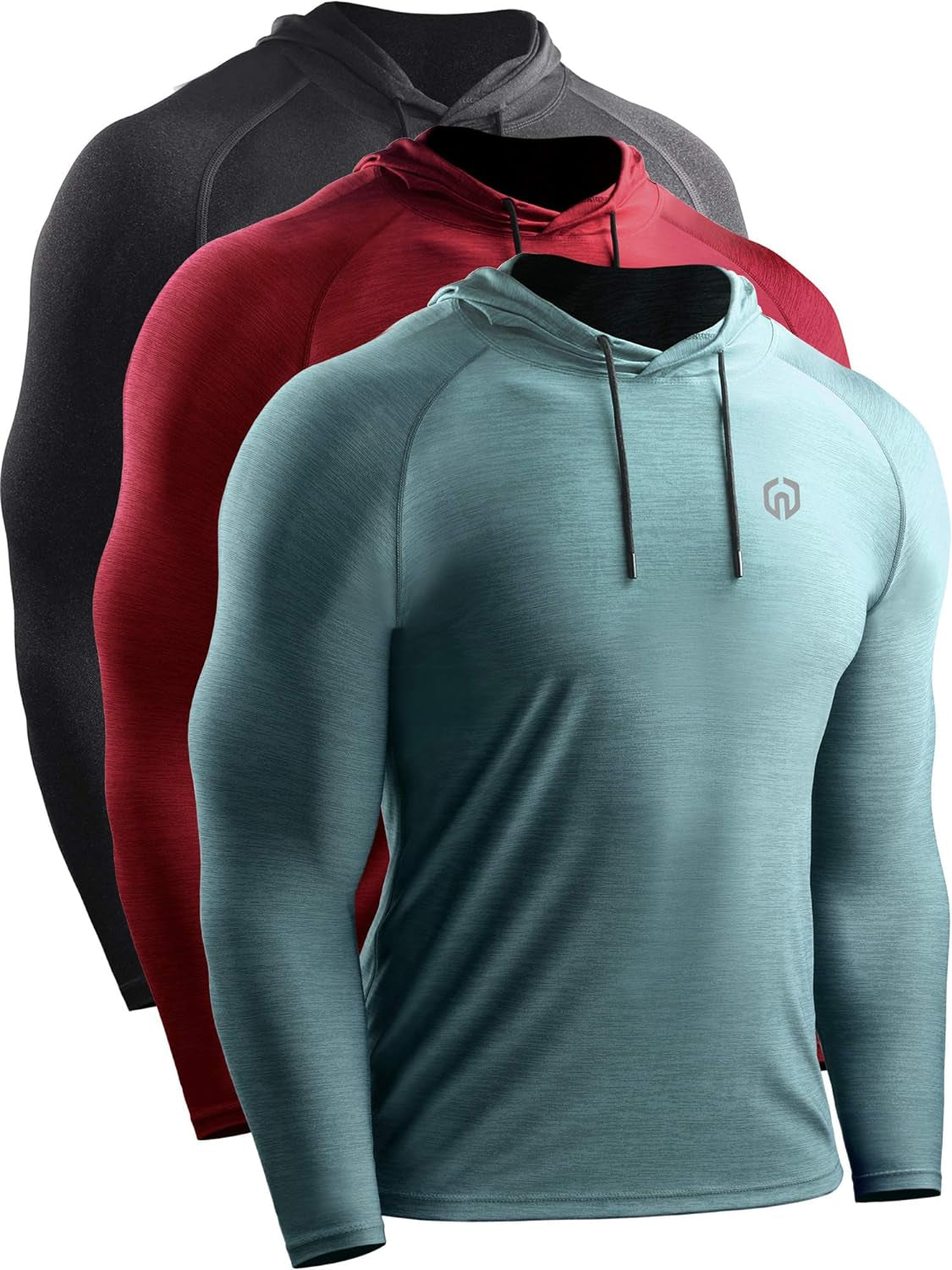 Men'S Dry Fit Athletic Shirt Workout Running Long Sleeve Shirts with Hoods