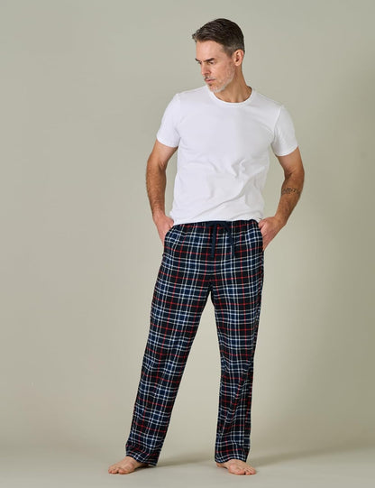 Men'S Pajama Pants Cotton Flannel Plaid Lounge Fleece Warm Sleepwear Pants PJ Bottoms Drawstring and Pockets M39/M128