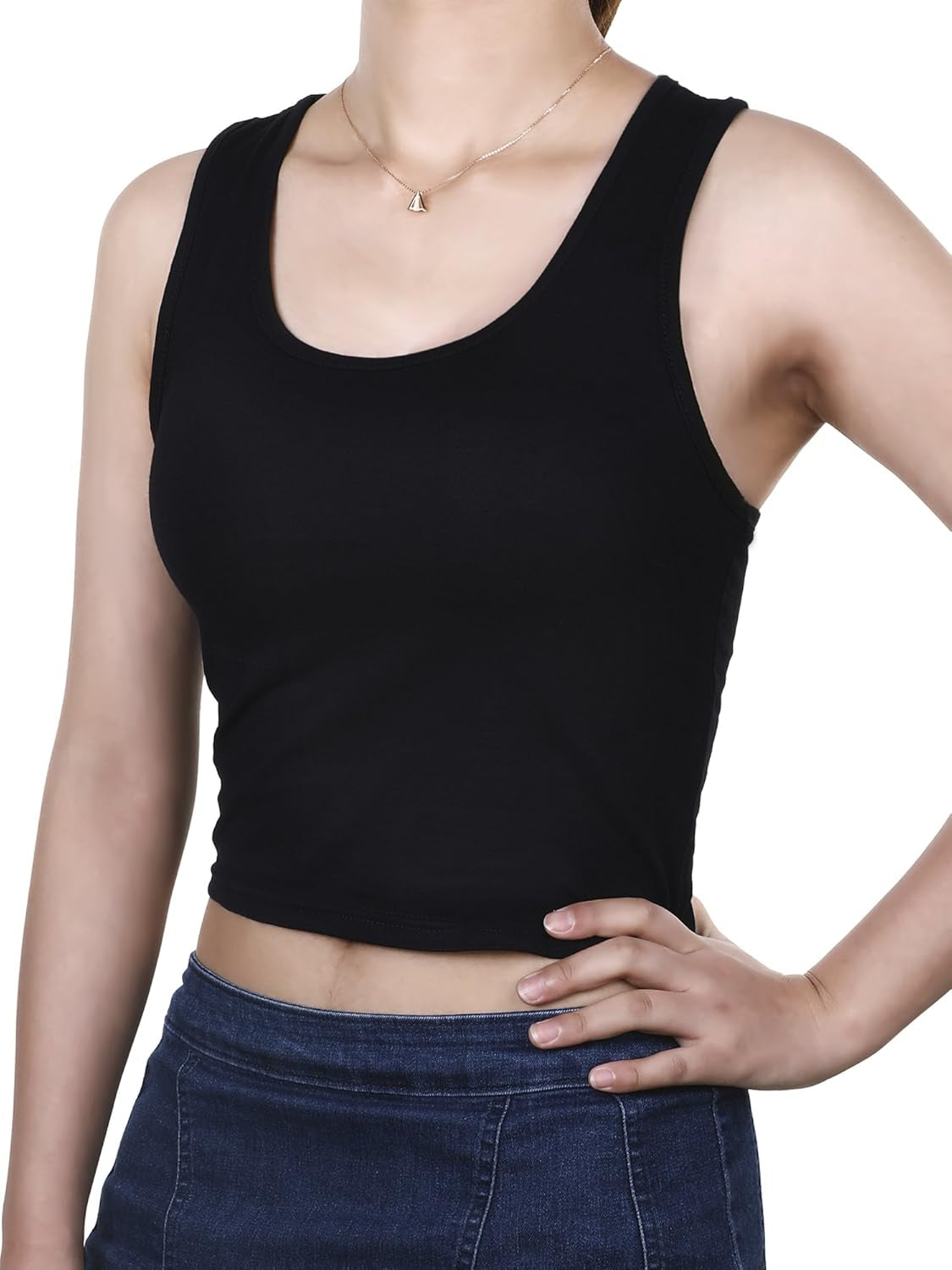 3 Pieces Crop Tops for Women, Workout Tops Basic Cropped Tank Tops Sleeveless Racerback Sports Gym Crop Tank for Teen Girls